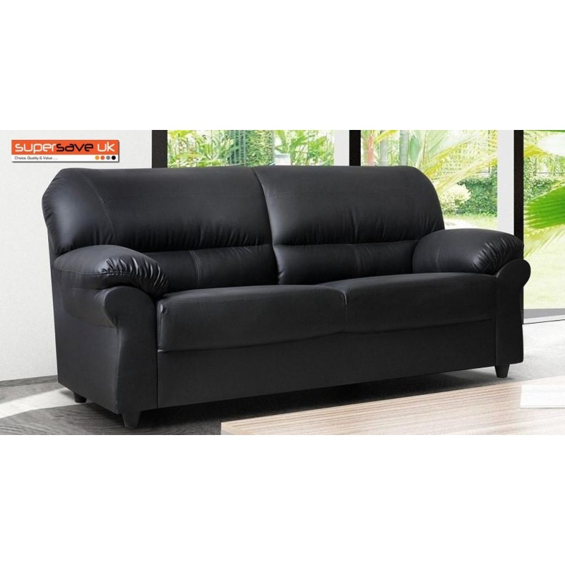 Black three shop seater sofa